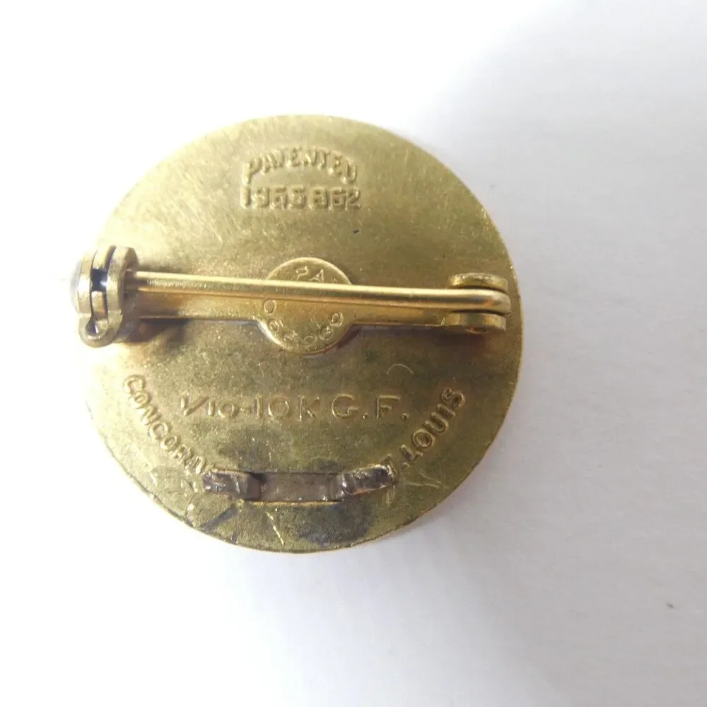 Lutheran Sunday School 14 Years Church Pin 1/10 10K Gold Filled Enamel Vintage